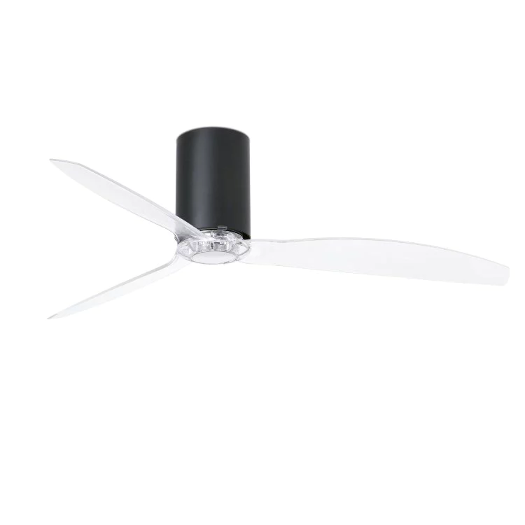 Вентилятор без света MINI TUBE FAN Matt black/transparent ceiling fan with DC motor