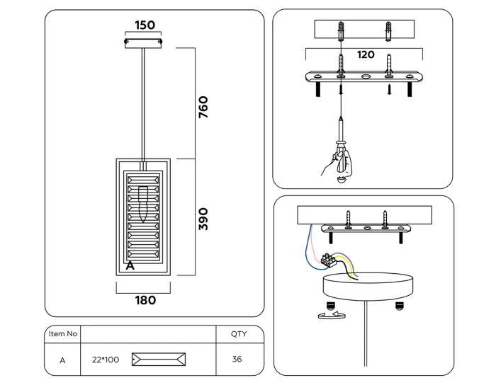 Подвесной светильник с хрусталем TRADITIONAL AMBRELLA LIGHT TR5043