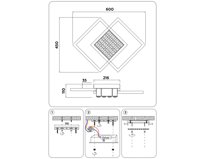 Управляемый светодиодный светильник с хрусталем ACRYLICA AMBRELLA LIGHT FA111