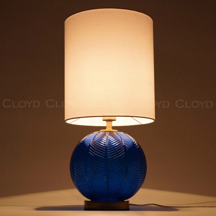 Настольная лампа Cloyd ARBUSS T1 / выс. 61 см - латунь - синее стекло (арт.30120)