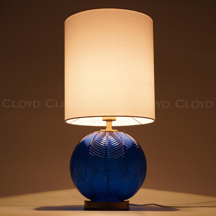 Настольная лампа Cloyd ARBUSS T1 / выс. 61 см - латунь - синее стекло (арт.30120)