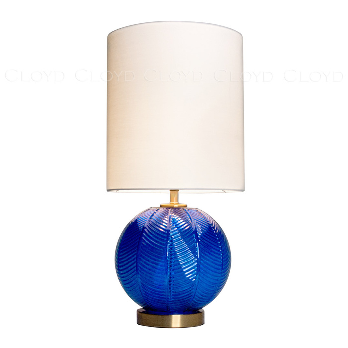 Настольная лампа Cloyd ARBUSS T1 / выс. 61 см - латунь - синее стекло (арт.30120)