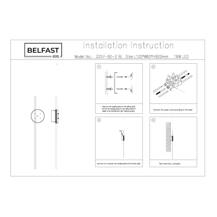 Светильник настенный Belfast Medway 2257-92-2 BL
