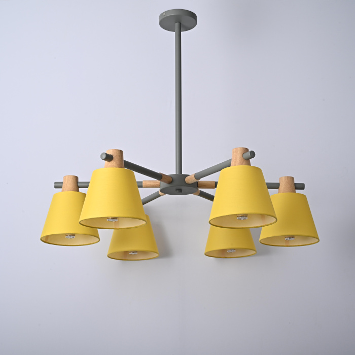 Потолочная люстра на штанге NATURA A YELLOW 6 ImperiumLoft