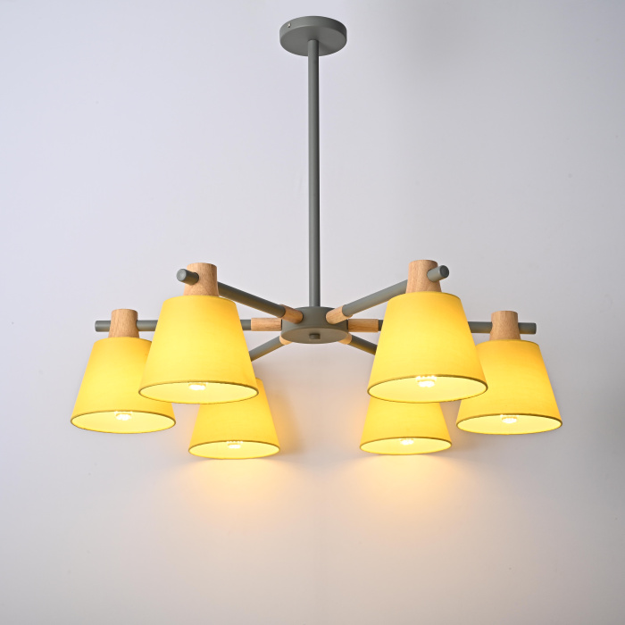 Потолочная люстра на штанге NATURA A YELLOW 6 ImperiumLoft