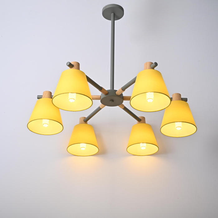 Потолочная люстра на штанге NATURA A YELLOW 6 ImperiumLoft