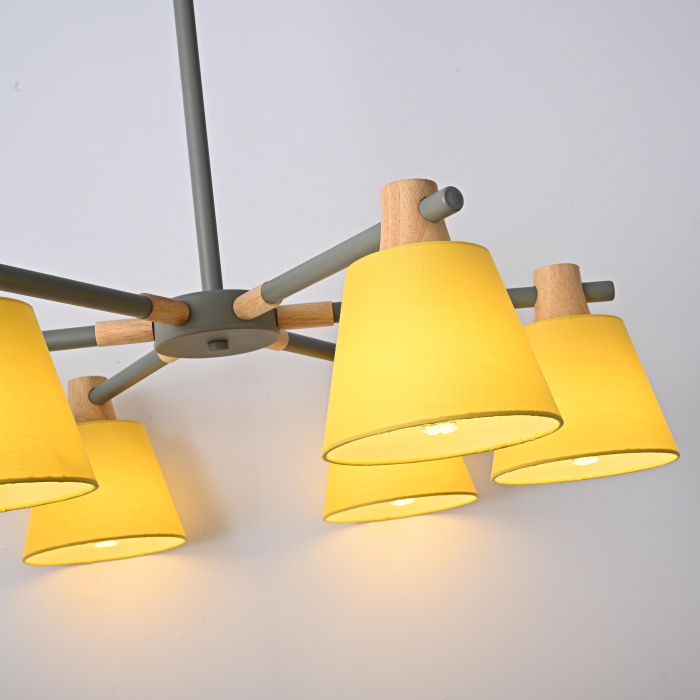 Потолочная люстра на штанге NATURA A YELLOW 6 ImperiumLoft
