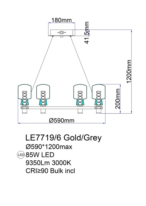 Подвесная люстра Leon Marie LE7719/6 Nickel