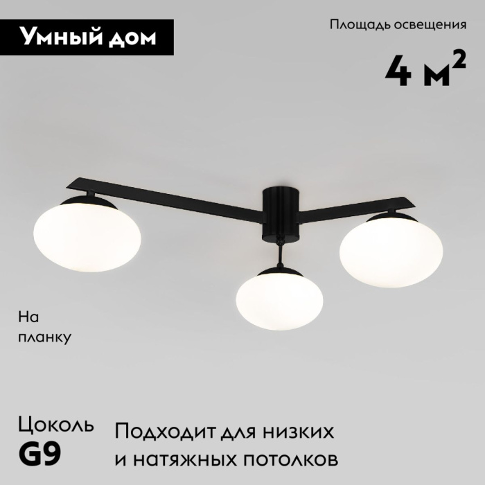 Потолочная люстра Eurosvet Opaline 70220/3 черный