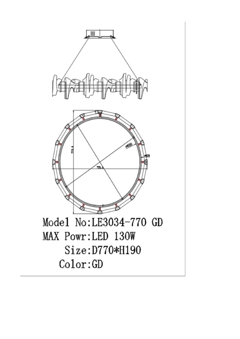Подвесной светильник Leon Jamila LE3034/770 GD