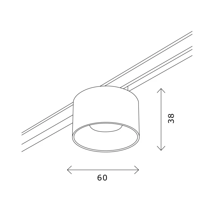 Магнитный трековый светильник Латунь LED 1*5W 3000K 350Lm Ra>90 36° IP20 D60xH38 24V ST669.336.05