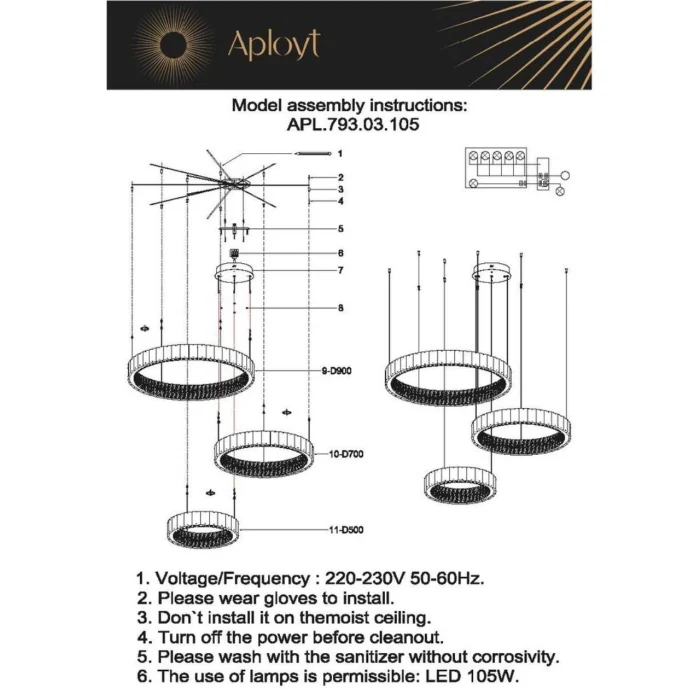 Люстра подвесная Aployt Arianna APL.793.03.105
