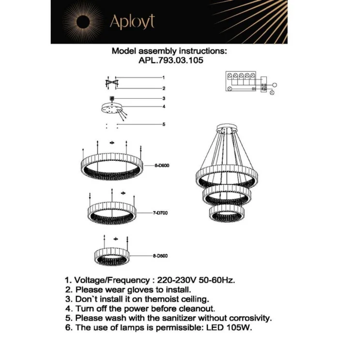Люстра подвесная Aployt Arianna APL.793.03.105