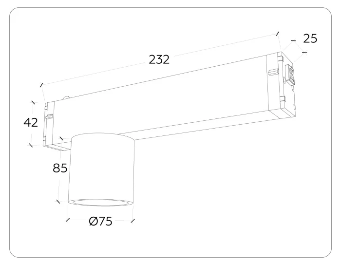 Управляемый светодиодный светильник для шинопровода Magnetic 220V диммируемый 3000-6400K Ambrella light GL1241