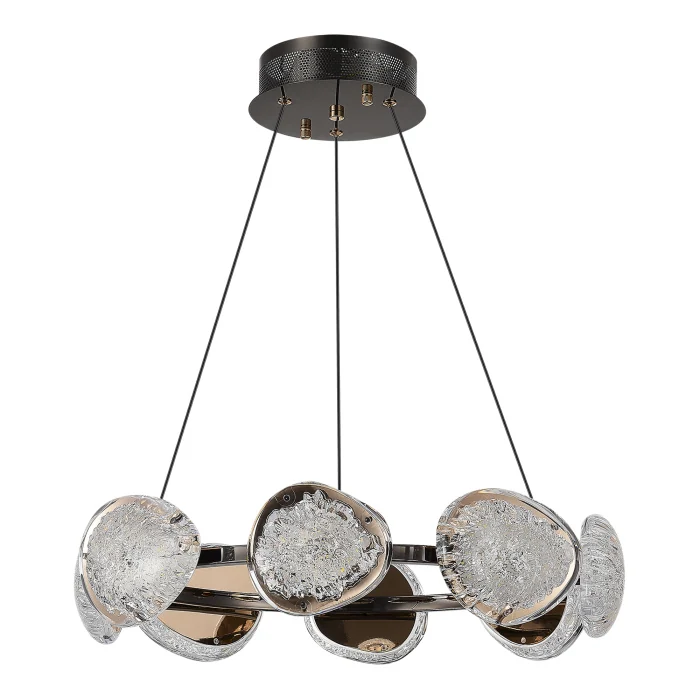 Светильник подвесной ST-Luce черный/ золотистый / прозрачный LED 1*64W 4000K SL6018.203.64