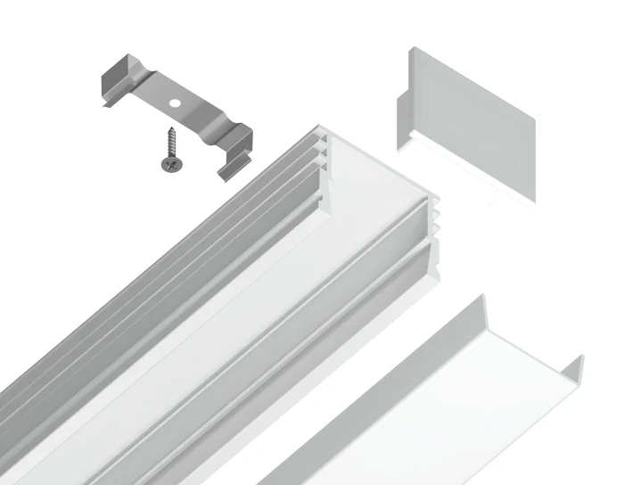Алюминиевый профиль накладной 15.7*12 для светодиодной ленты до 12мм Ambrella light GP1750WH