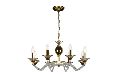 Подвесная люстра iLamp Flo YT2049-8 Золото+прозрачная