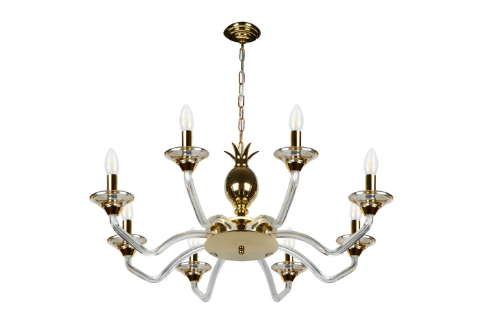 Подвесная люстра iLamp Flo YT2049-8 Золото+прозрачная