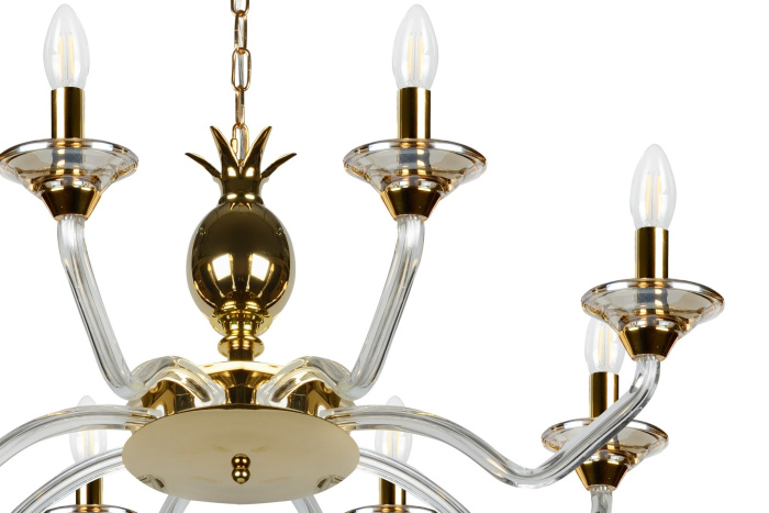 Подвесная люстра iLamp Flo YT2049-8 Золото+прозрачная
