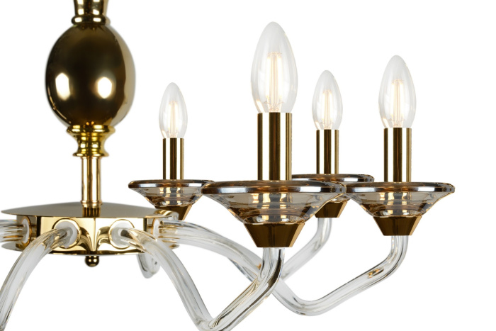 Подвесная люстра iLamp Flo YT2049-8 Золото+прозрачная
