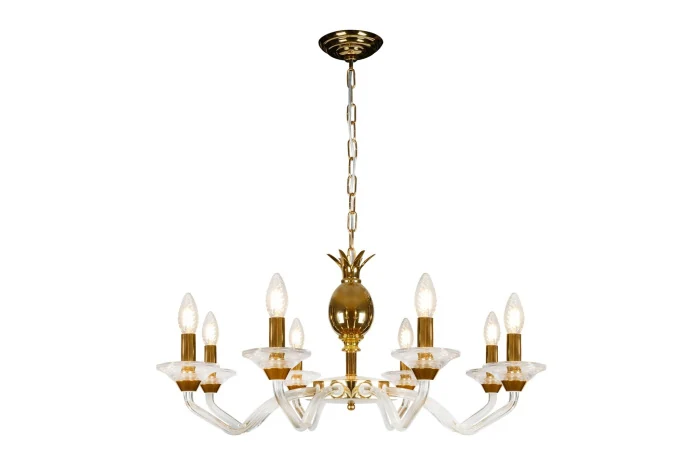 Подвесная люстра iLamp Flo YT2049-8 Золото+прозрачная