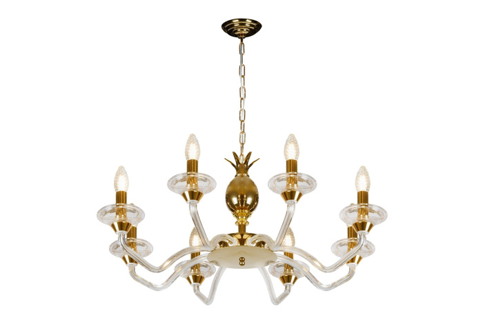 Подвесная люстра iLamp Flo YT2049-8 Золото+прозрачная