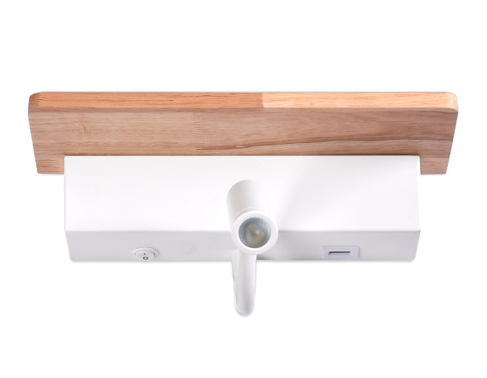 Настенный светодиодный светильник с выключателем, USB портом и полкой Ambrella light FW290