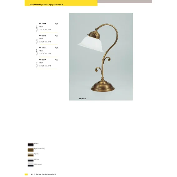 Настольная лампа Berliner Messinglampen Q6-11opB