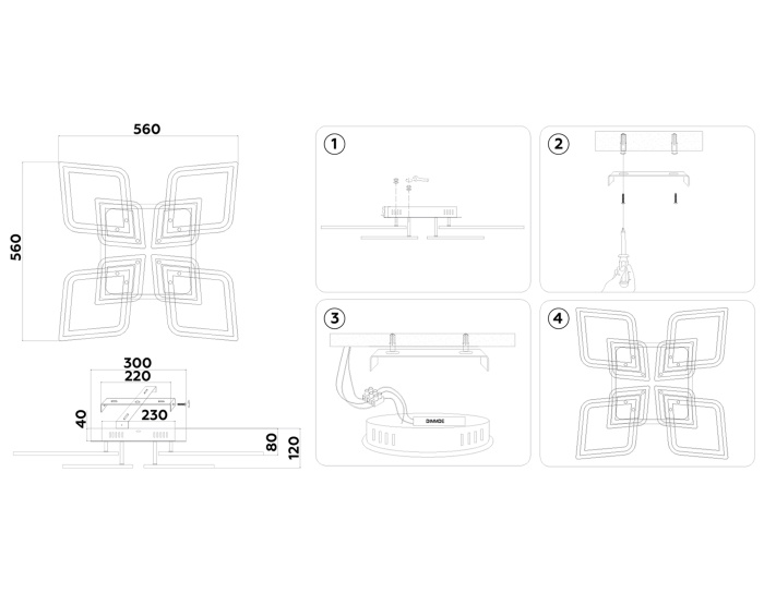 Потолочный светодиодный светильник с пультом Ambrella light FA8911