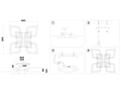Потолочный светодиодный светильник с пультом Ambrella light FA8911