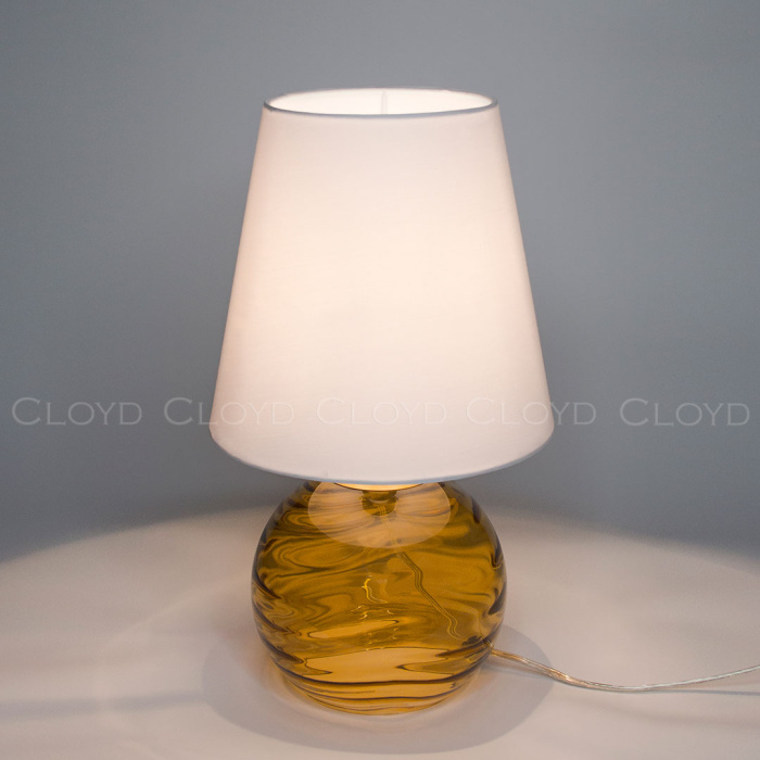 Настольная лампа Cloyd REBA T1 / выс. 45 см - латунь - коричнев. стекло (арт.30121)