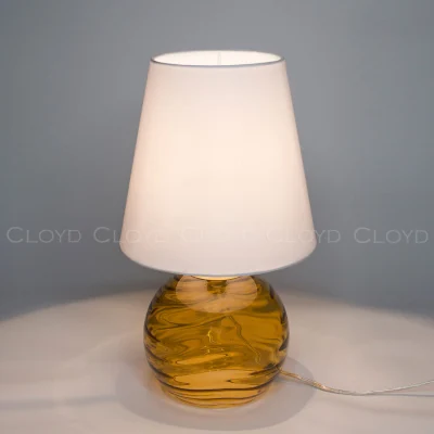 Настольная лампа Cloyd REBA T1 / выс. 45 см - латунь - коричнев. стекло (арт.30121)