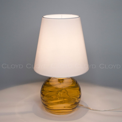 Настольная лампа Cloyd REBA T1 / выс. 45 см - латунь - коричнев. стекло (арт.30121)