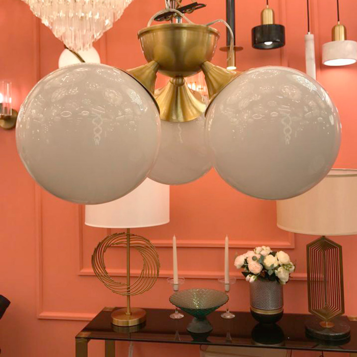 Потолочный светильник Cloyd TAOS-B FM3 / выс. 25 см - латунь (арт.10859)