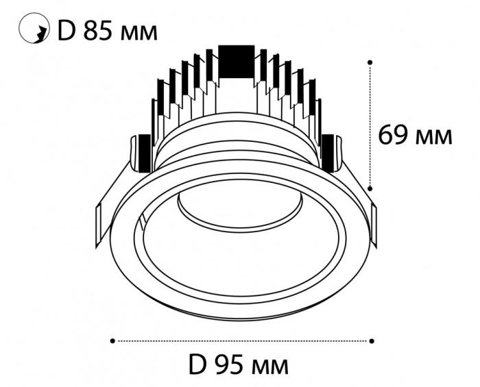 Светильник встраиваемый Italline IT02-008 DIM white