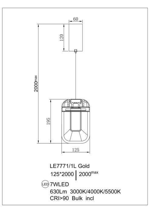 Подвесной светильник Leon Natali LE7771/1L Gold