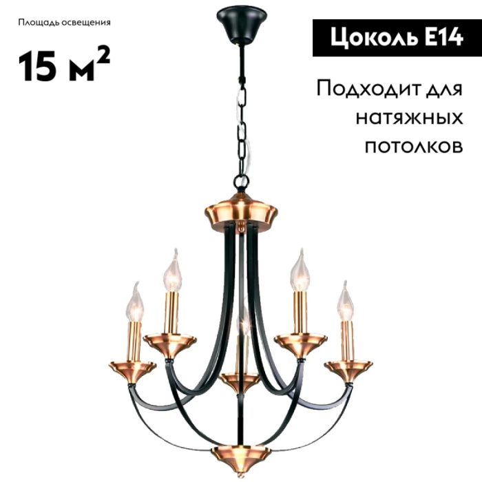 Подвесная люстра Eurosvet Lazzaro 60098/5 черный