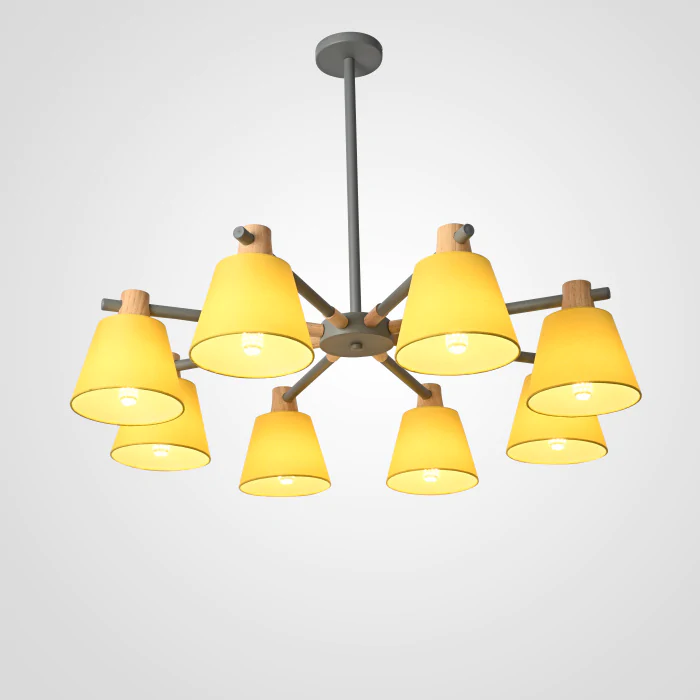 Потолочная люстра на штанге NATURA A YELLOW 8 ImperiumLoft