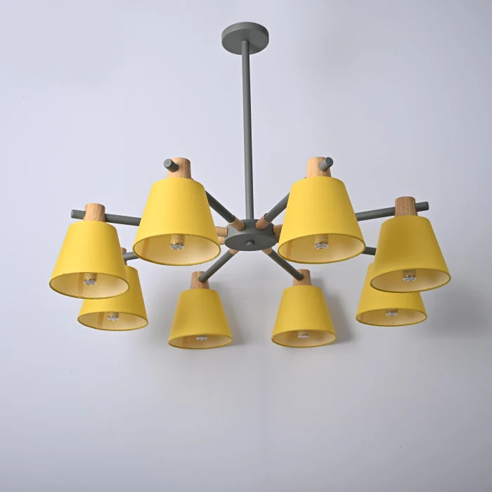 Потолочная люстра на штанге NATURA A YELLOW 8 ImperiumLoft