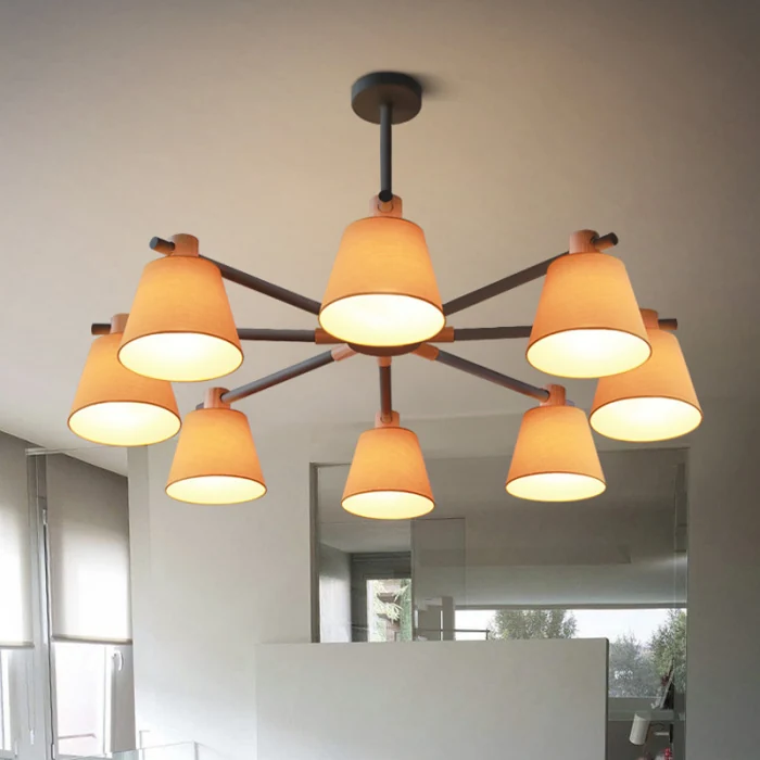 Потолочная люстра на штанге NATURA A YELLOW 8 ImperiumLoft