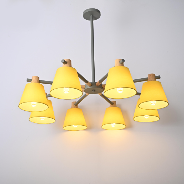 Потолочная люстра на штанге NATURA A YELLOW 8 ImperiumLoft