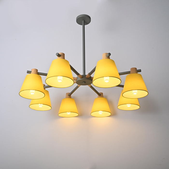 Потолочная люстра на штанге NATURA A YELLOW 8 ImperiumLoft