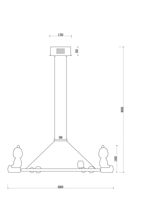 Подвесная люстра Leon Sophie LE1077/680 GD