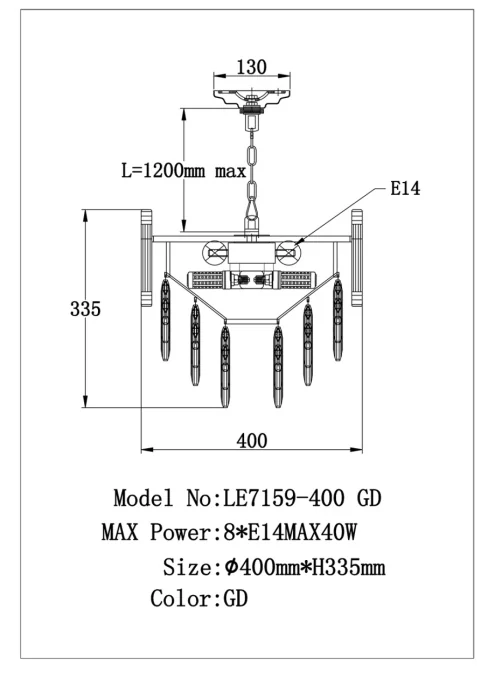 Подвесная люстра Leon Noemi LE7159/400 GD