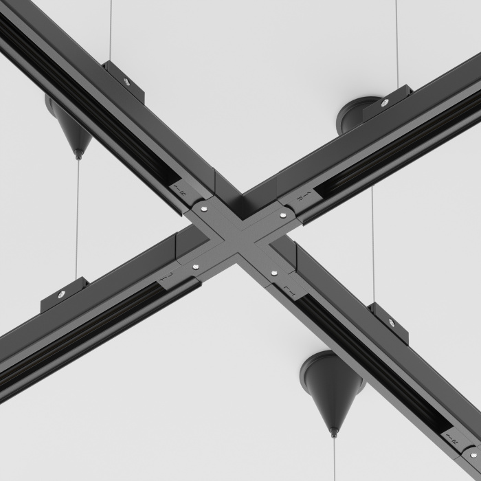 Коннектор Х-образный Trinity черный Maytoni TRA005CX-31B