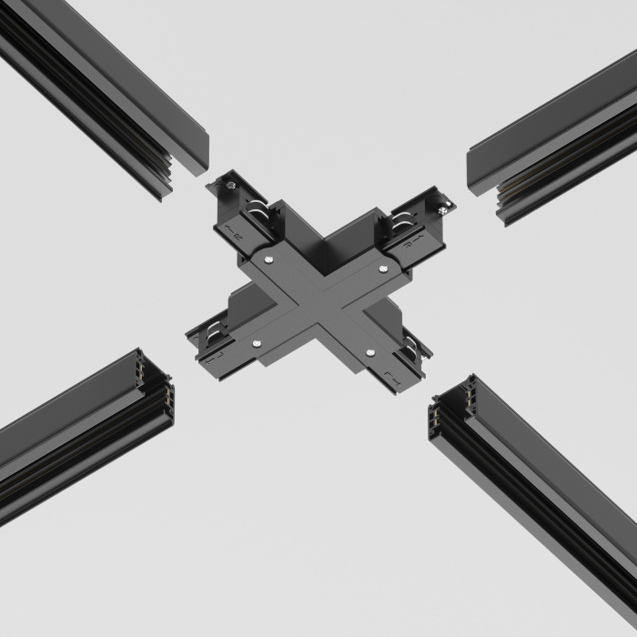 Коннектор Х-образный Trinity черный Maytoni TRA005CX-31B