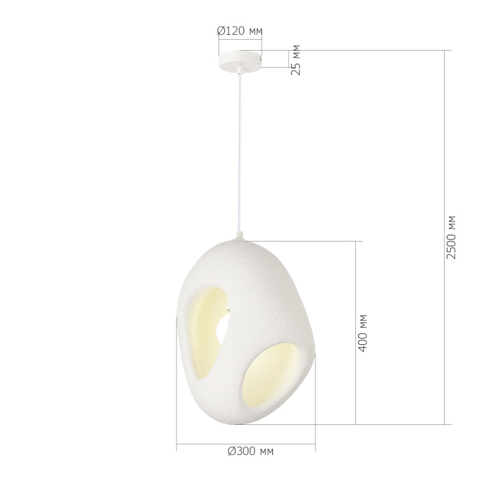 Светильник подвесной ST-Luce белый/белый E27 1*60W SL1522.543.01