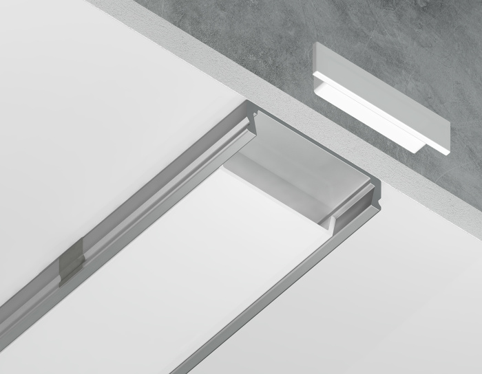 Алюминиевый профиль накладной 23.8*6 для светодиодной ленты до 20мм Ambrella light GP1800AL