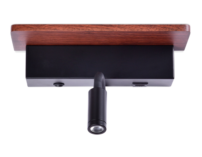 Настенный светодиодный светильник с выключателем, USB портом и полкой Ambrella light FW291
