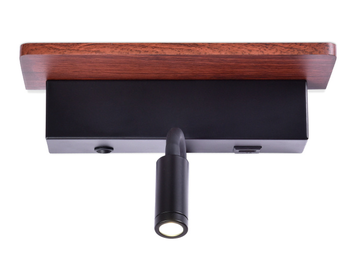 Настенный светодиодный светильник с выключателем, USB портом и полкой Ambrella light FW291